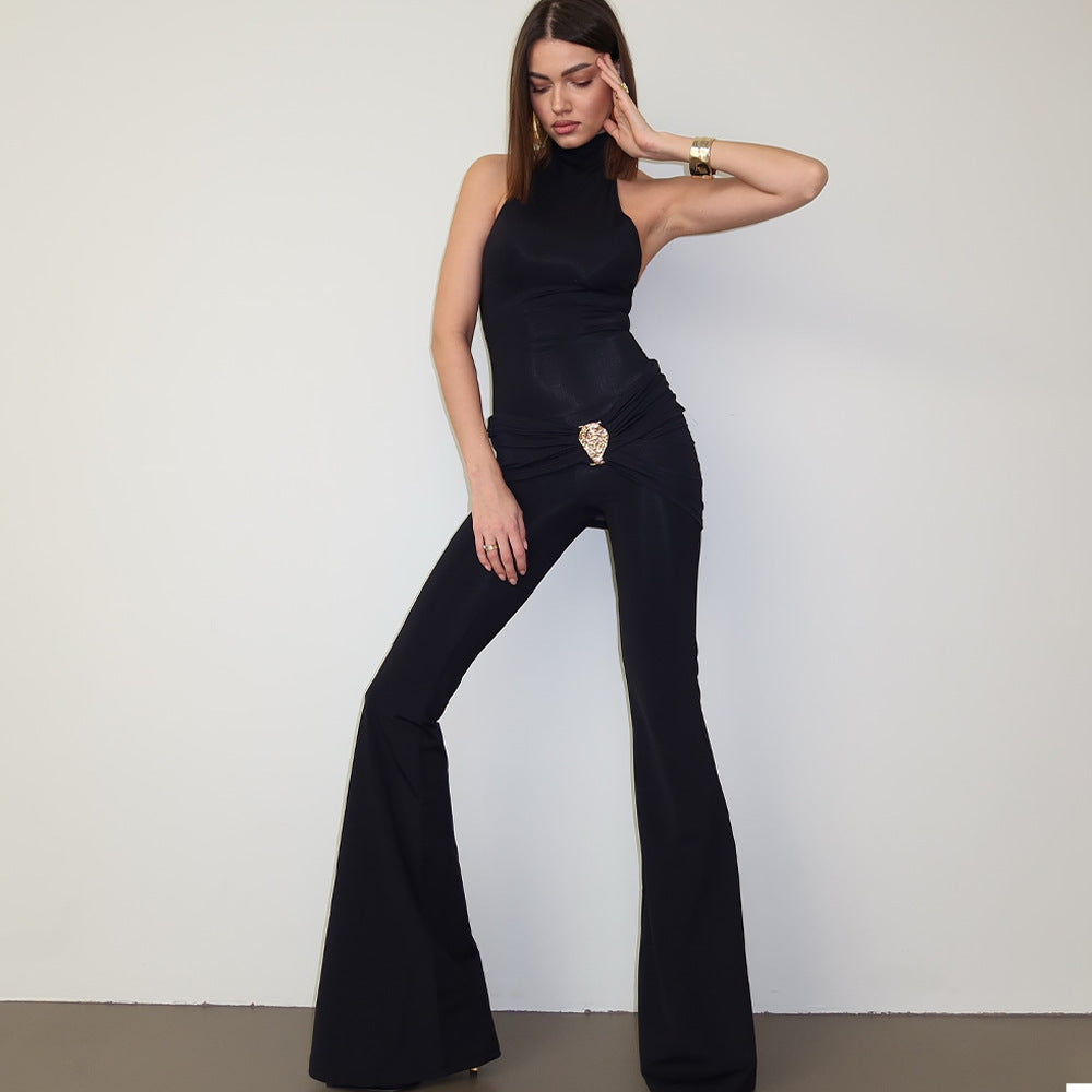 Halter-neck Backless Body-hugging Womens Jumpsuit