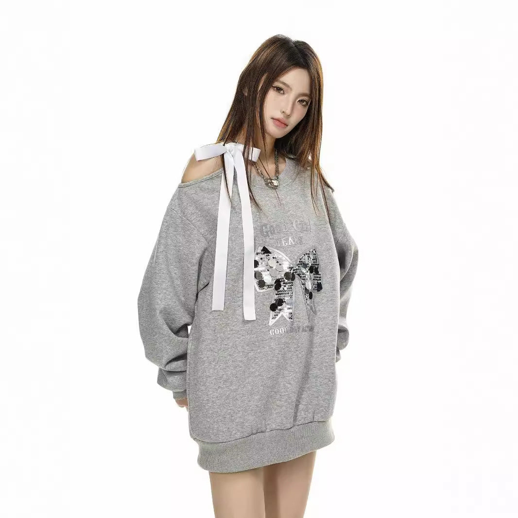 Women's Casual Print Round Neck Loose Sweater