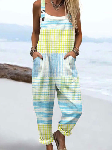 Women's 3D Print Summer Casual Suspender Romper
