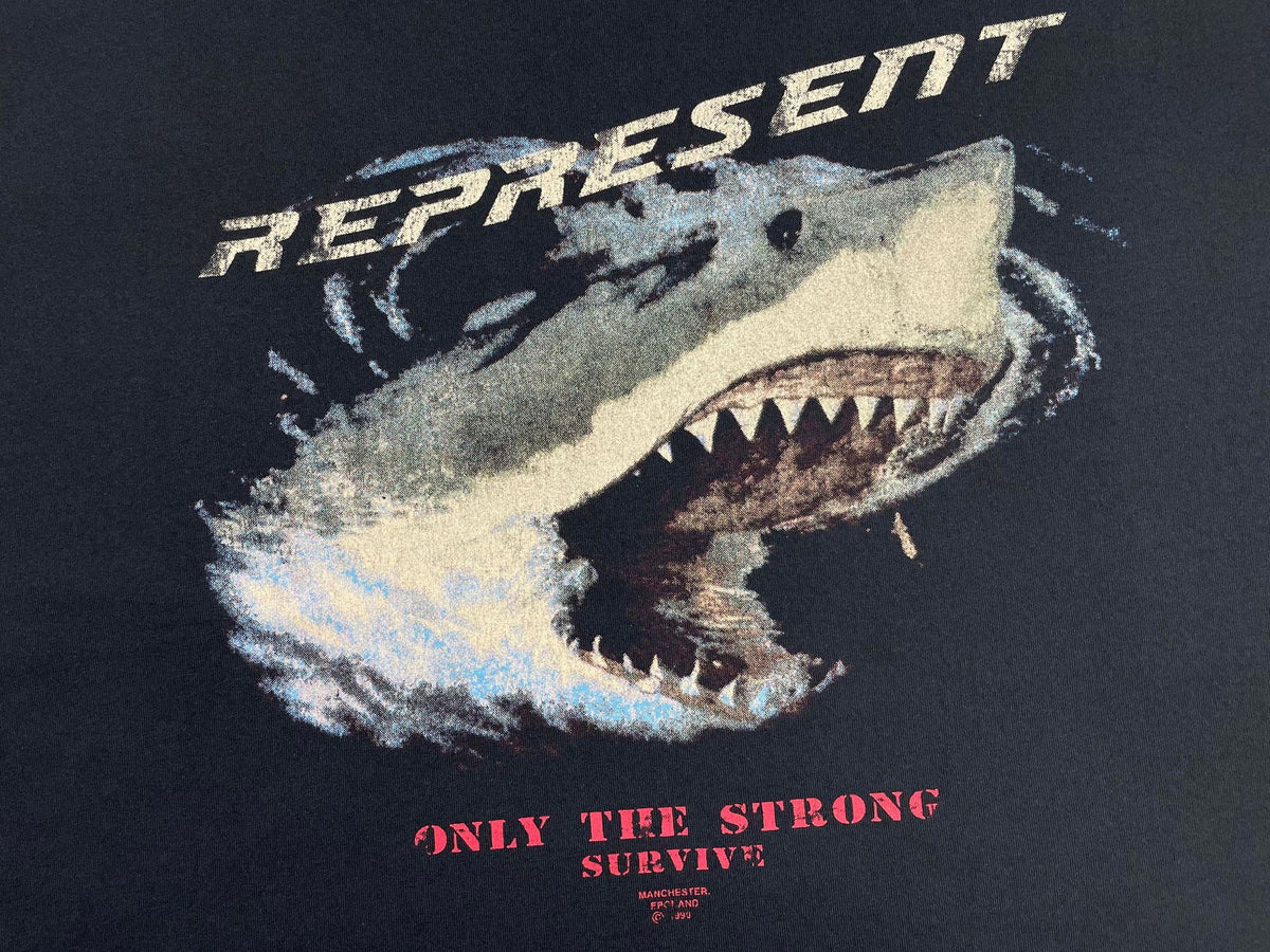 Washed Shark Print Short Sleeve Tee