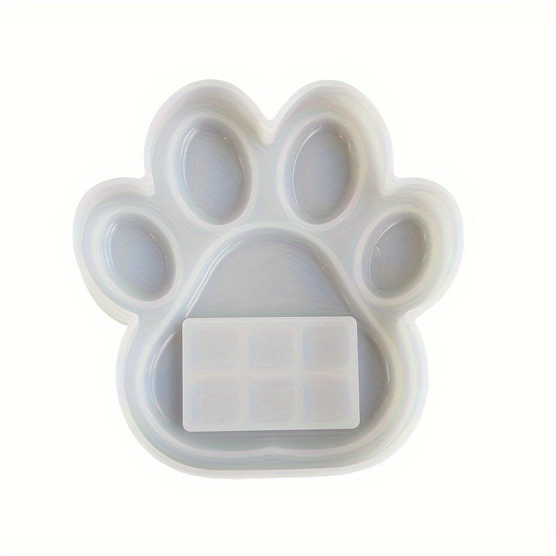 Large Dog Paw Photo Frame Mold – Decorative Plaster Stone for Garden Memorial