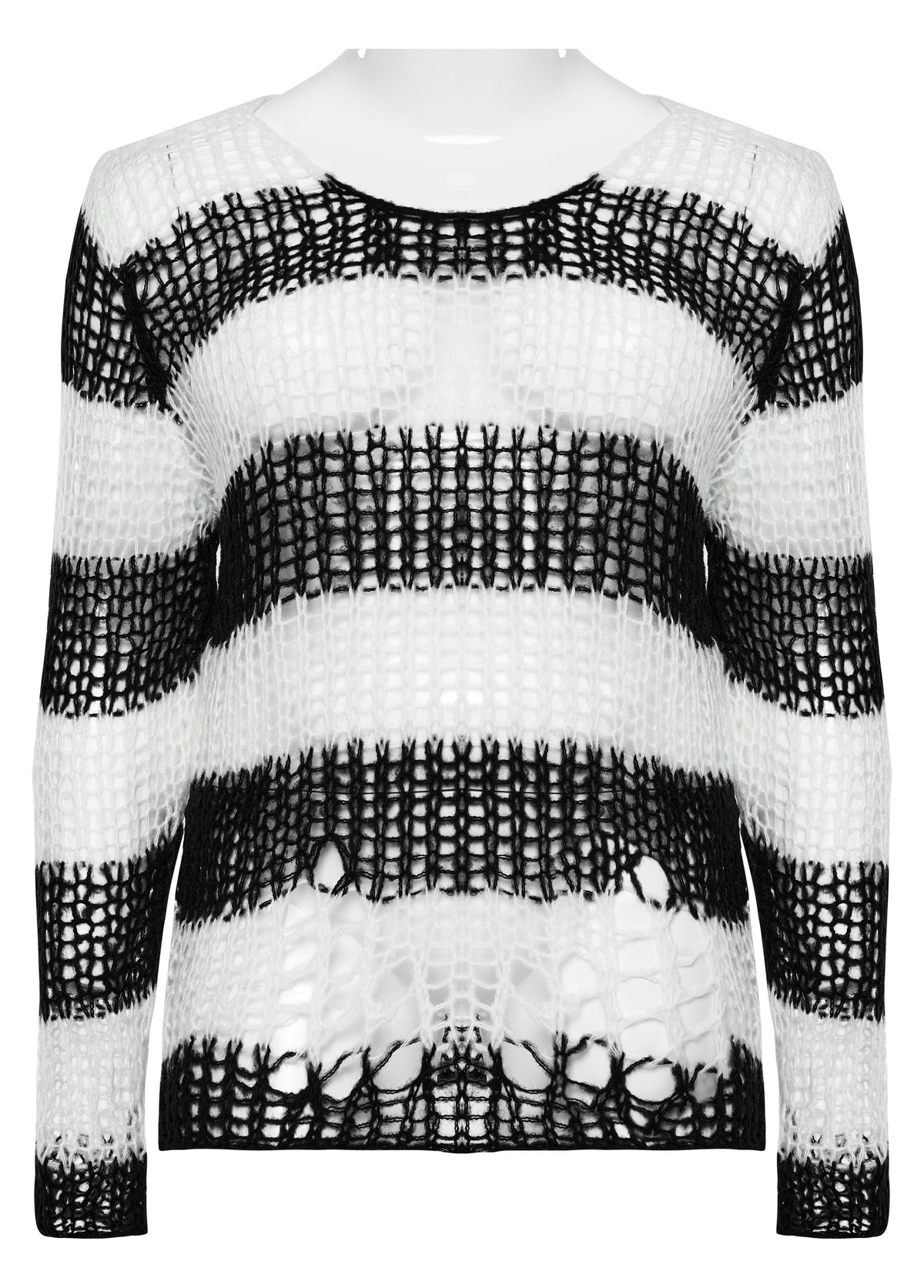 Women's Striped Cut-out Hollow Mid-length Sweater