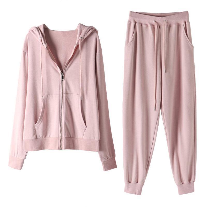 Cozy Zipper Hooded Sweatshirt & Jogger Pants Set