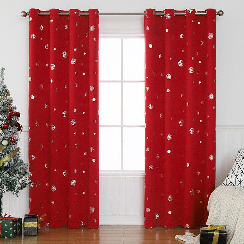 Short Hole-free Snowflake Shade Cloth Curtain