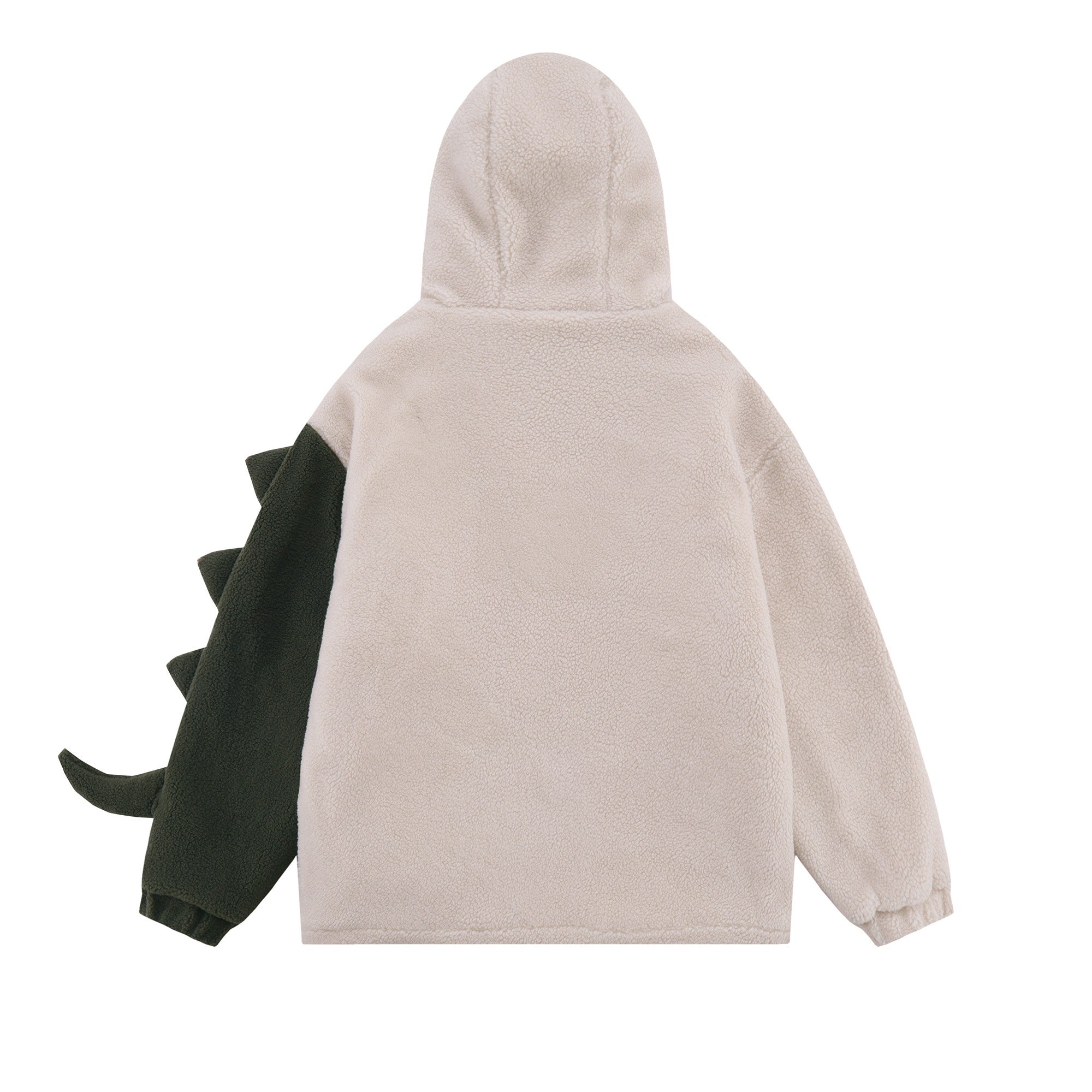 Design Sense Dinosaur Spliced Lamb Wool Coat Female