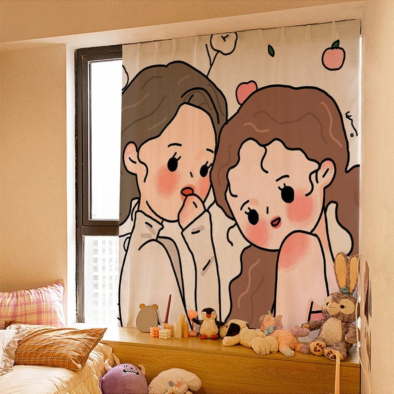 Dormitory Simple Paste Shading Cloth Korean Ins Style Velcro Curtain
