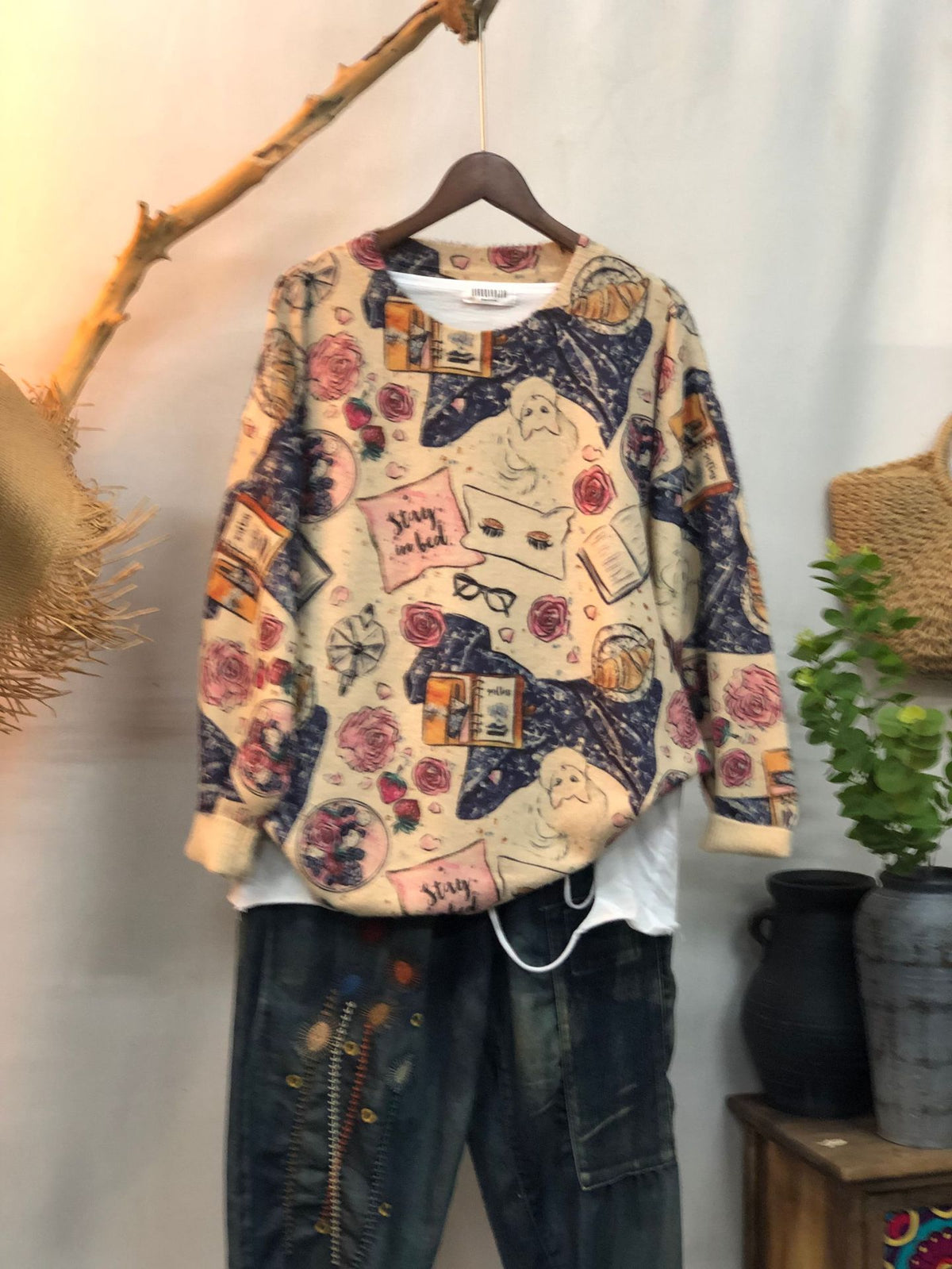 New Women's Loose-fitting Round-neck Sweater for Outerwear