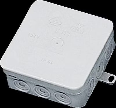 IP54-rated junction box for surface mounting with six grommet openings