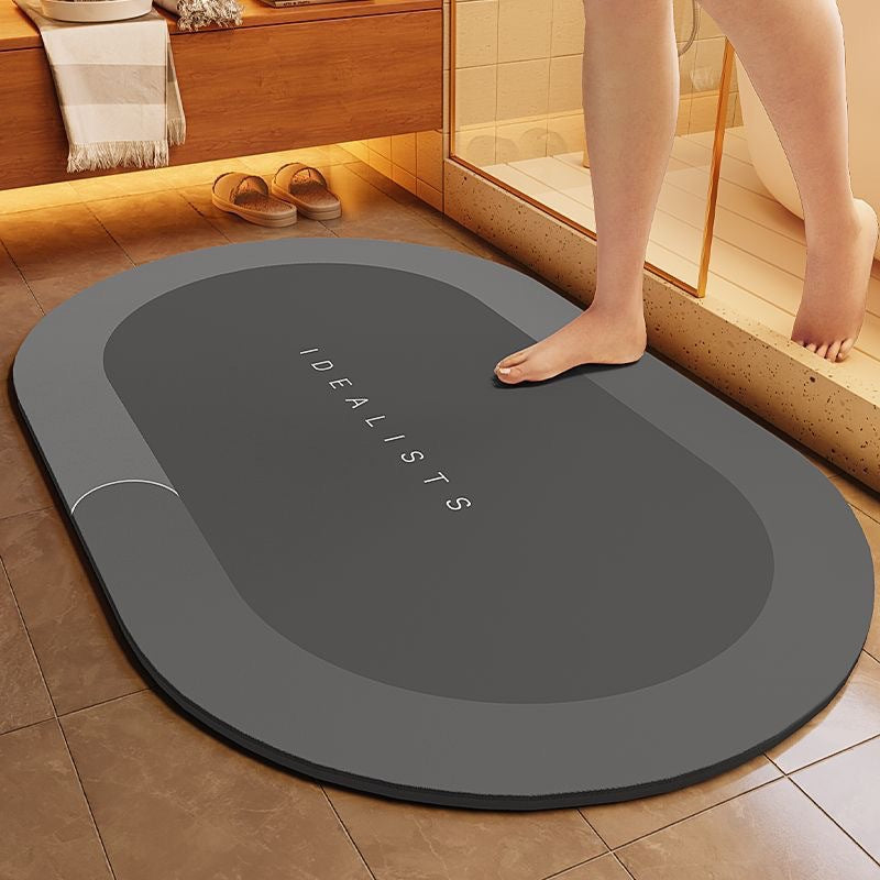 Minimalist Diatomaceous Earth Bathroom Mat for Quick Water Absorption and Drying