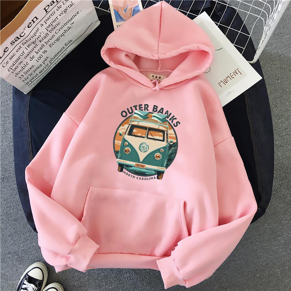 Cute Cartoon Fleece Lined Winter Hoodie