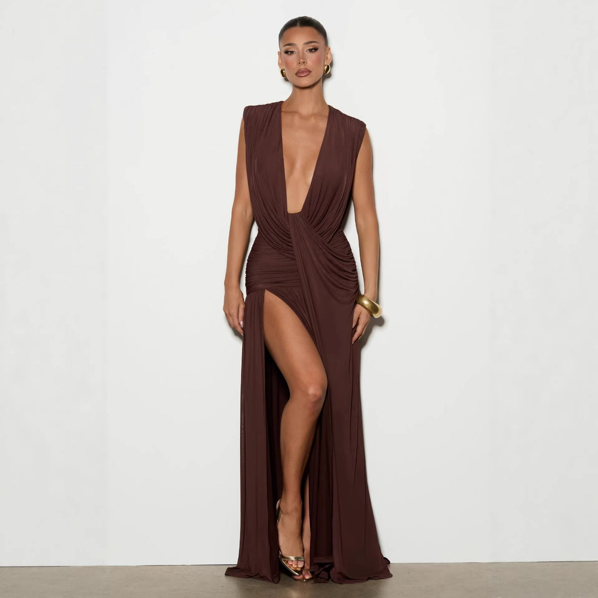 Irregular Draped Pleat Dress for Women