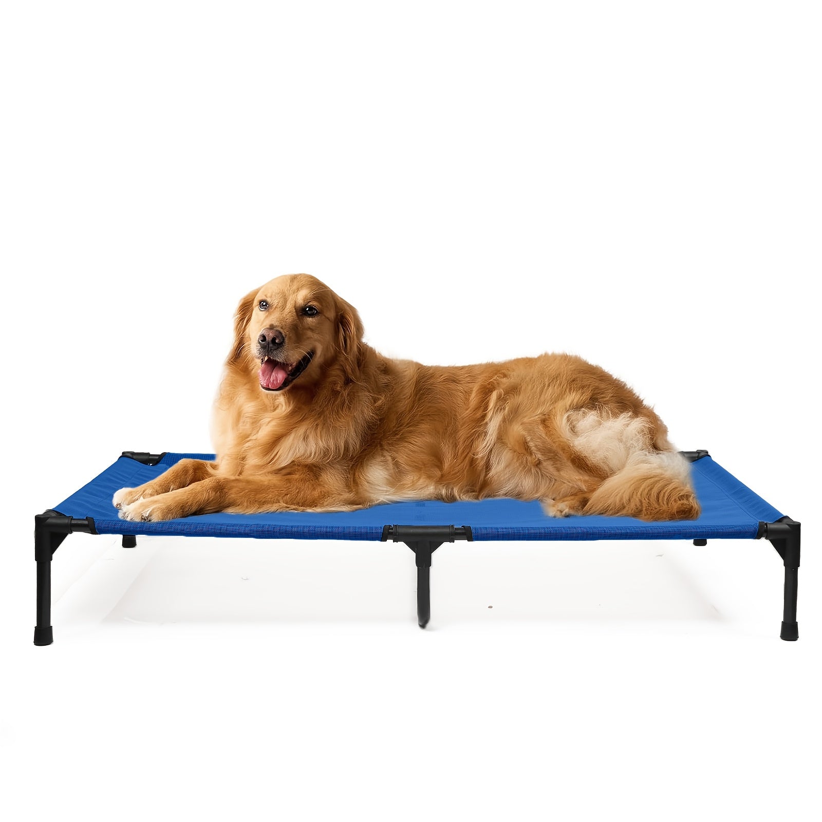 Outdoor Elevated Dog Bed For Small And Large Dogs - Breathable Mesh Cooling Cot With Non-Slip Feet | Portable, Foldable & Easy To Clean, Pet Bedding, Striped Design, Rectangular Pet Bed, Petsafe Ma...