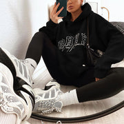 Cozy Gamer Letter Print Long-Sleeve Plush Hoodie