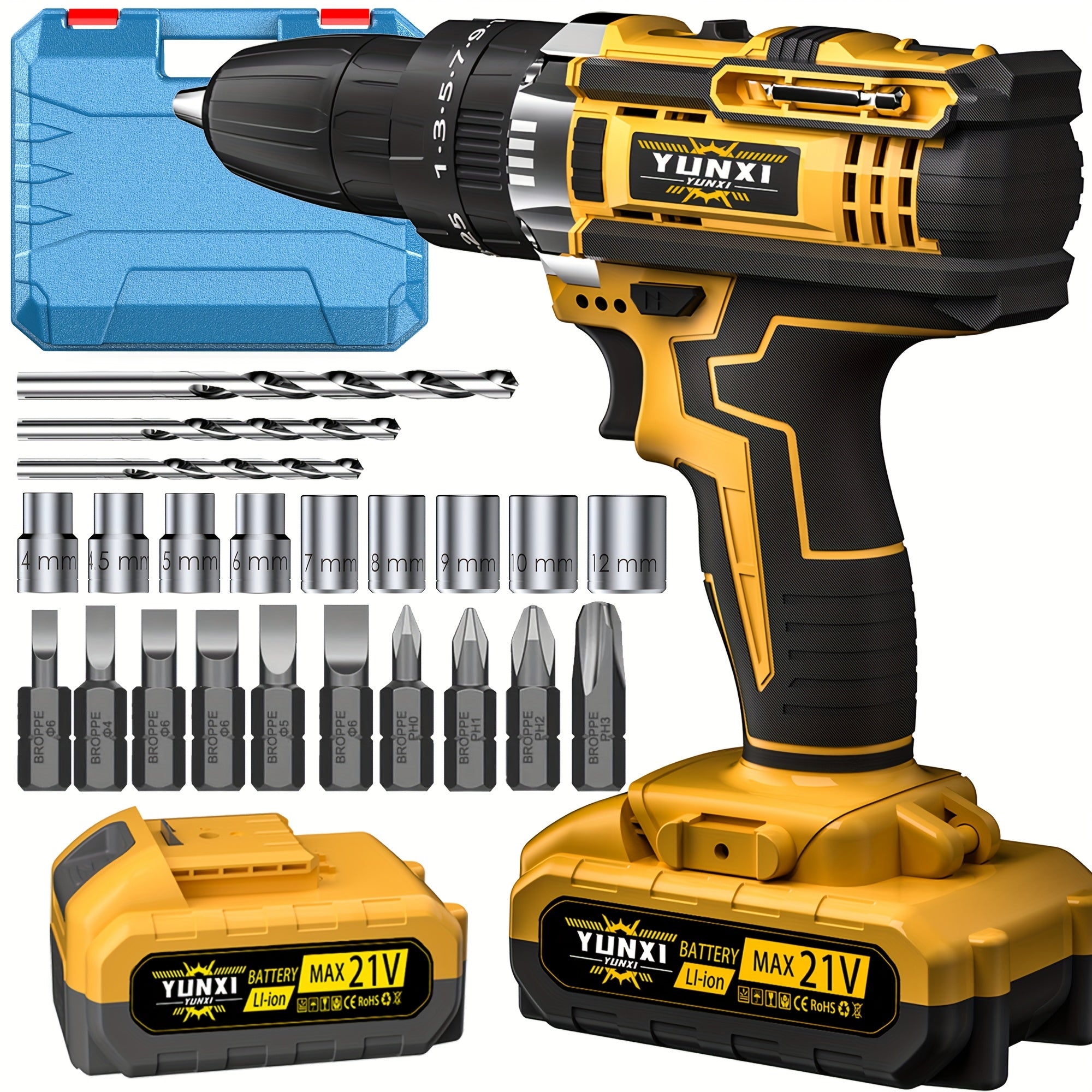 Wireless Lithium Ion Drill Bit Set with Battery & Fast Charger | Impact Pistol Drill Bit, Electric Screwdriver Function, Speed & Torque Control - Home Repair, Fast Charging | Perfect Gift