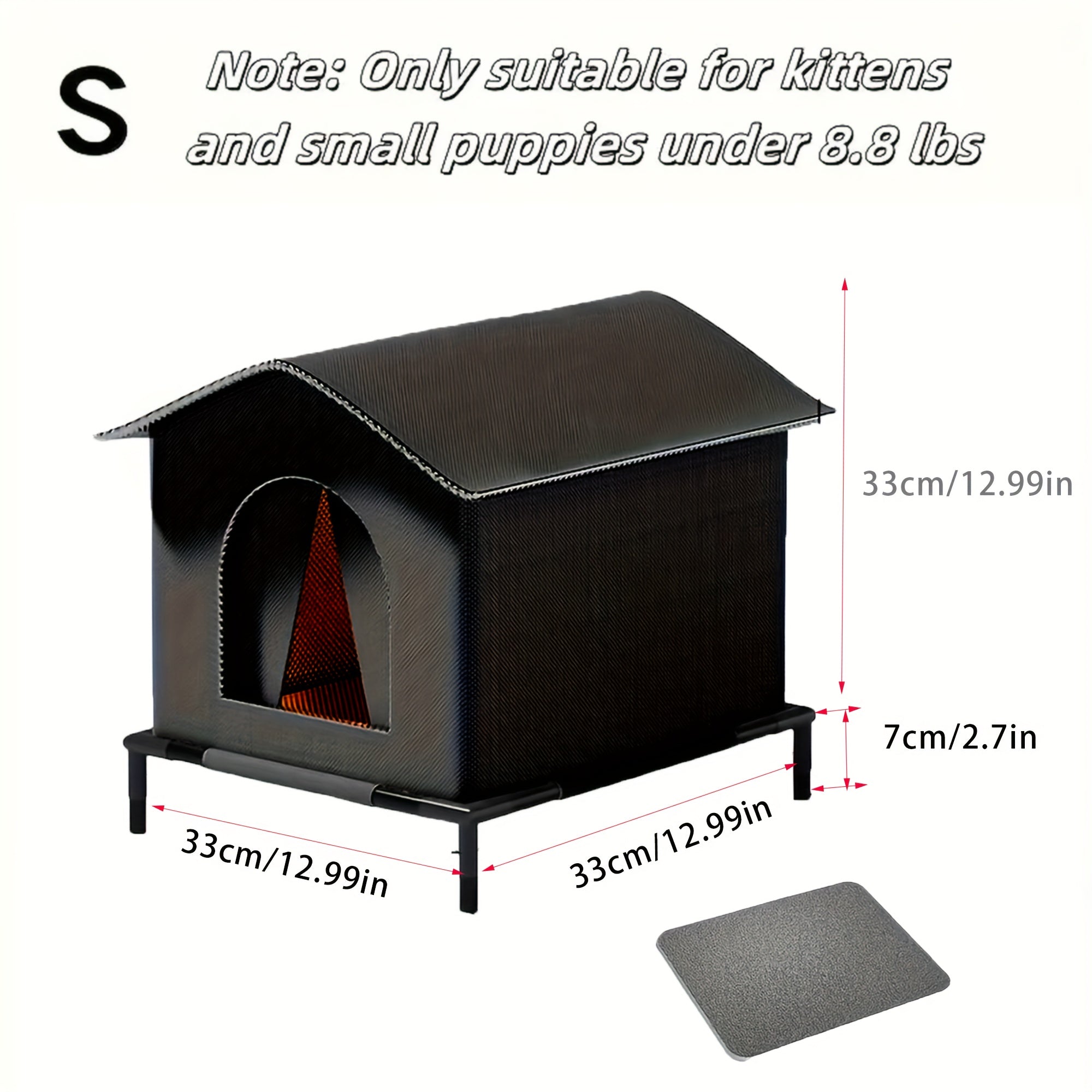 Heavy-Duty Oxford Cloth Outdoor Cat House With Stand - All-Season Insulated Shelter, Windproof &, Easy Assembly, Portable Pet Shelter For Indoor/Outdoor Use