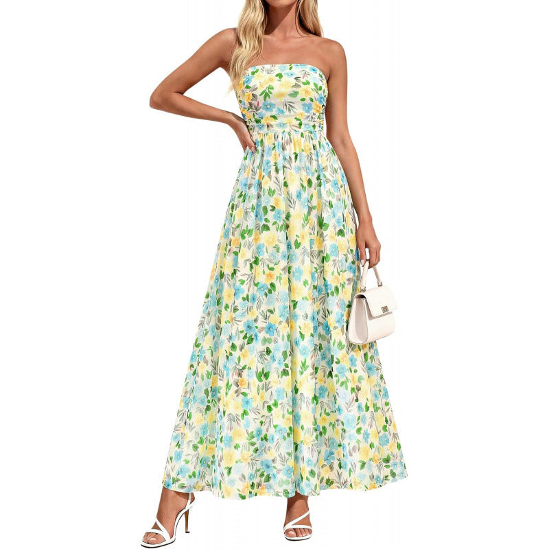 Vintage Womens Fashionable Strapless Dress