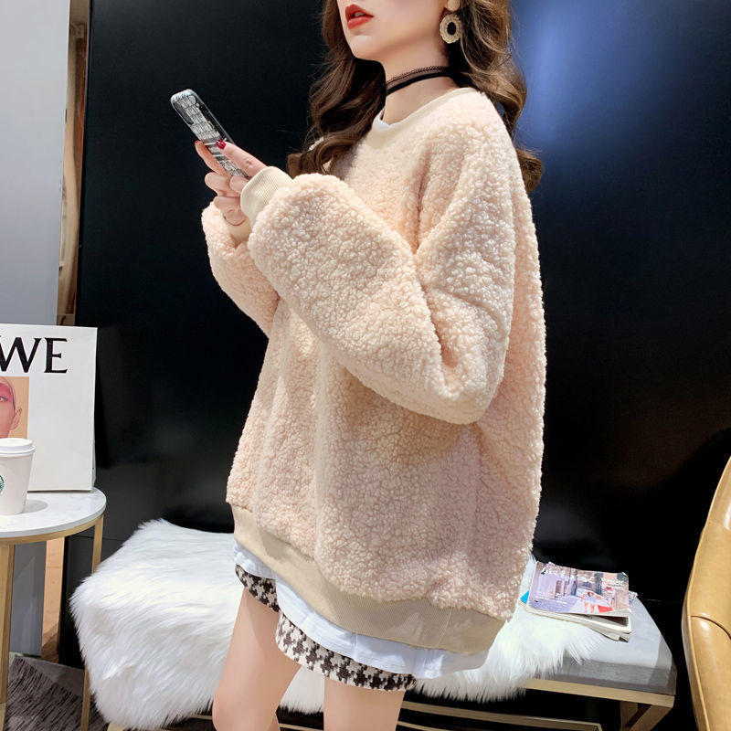 Women's Plus Size Fake Two Pieces Round Neck Sweater