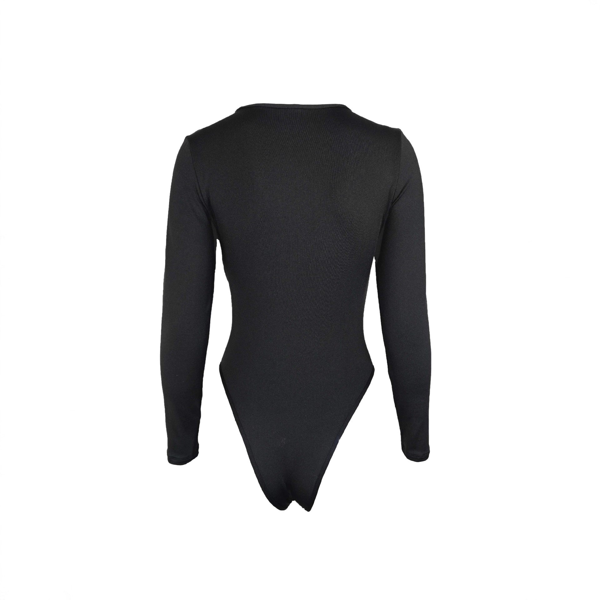 Women's Long-Sleeve Slim-Fit Zipper Jumpsuit