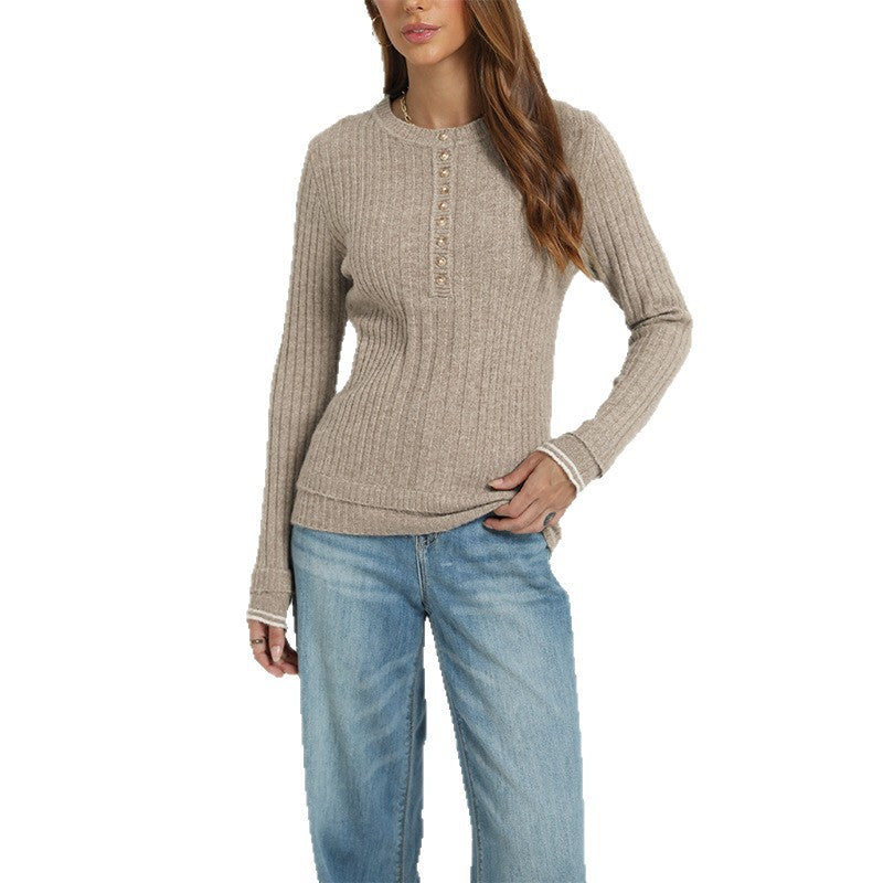 Long-sleeve Slim-fit Knitted Bottoming Sweater