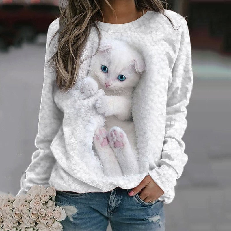 Women's Round Neck Irregular Hem Pullover Sweater