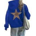 Women's Casual Printed Loose Hooded Sweatshirt