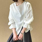 Women's Fashion Round Neck, Defined Waist, Slimming Shirt 5