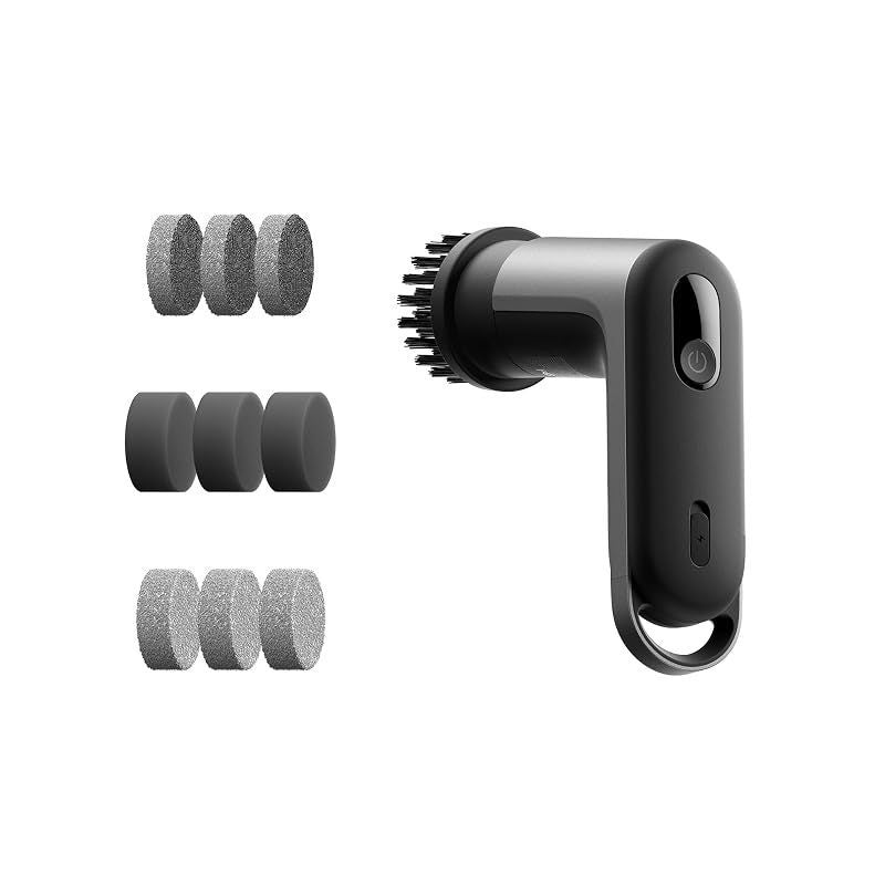 9-Piece Replacement Pads and Grip for Cordless Electric Spin Scrubber
