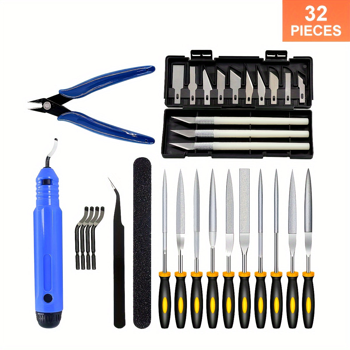 32-Piece 3D Printing Toolkit – Debugging, Cleaning, Finishing, and Production Tools