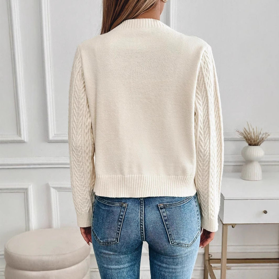 Knitted Cardigan Women's Lace-up Twist Simple Sweater
