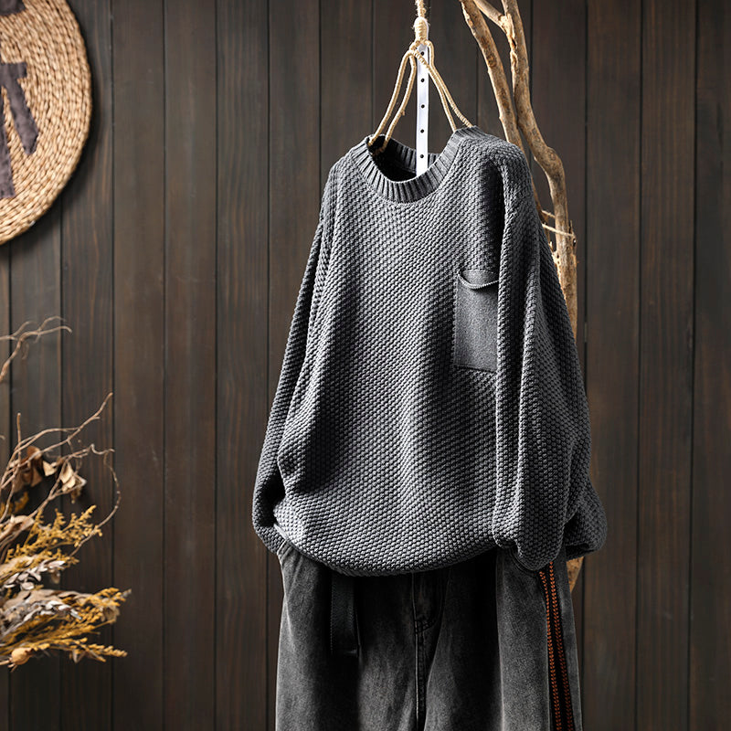 Womens Relaxed Figure-flattering Versatile and Stylish Knit Sweater