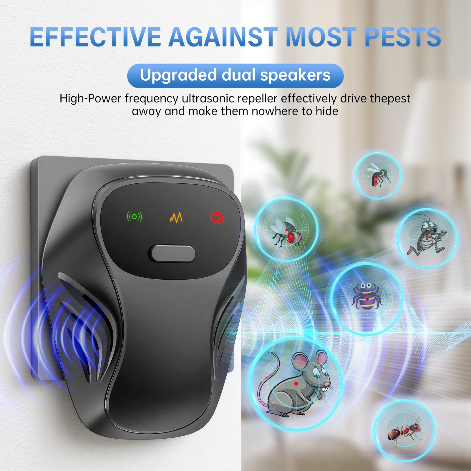 Ultrasonic Pest Repellent with Dual Speakers