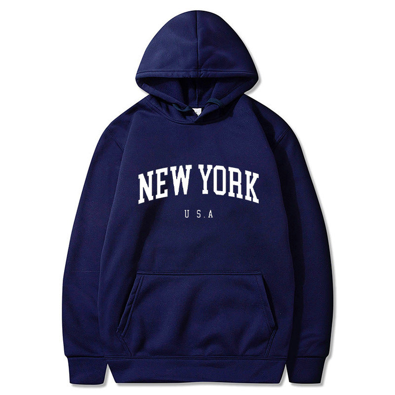 Women's Velvet Padded Printed Casual Sports Hoodie