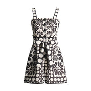 Women's Button Knotted Short Wide-leg Jumpsuit