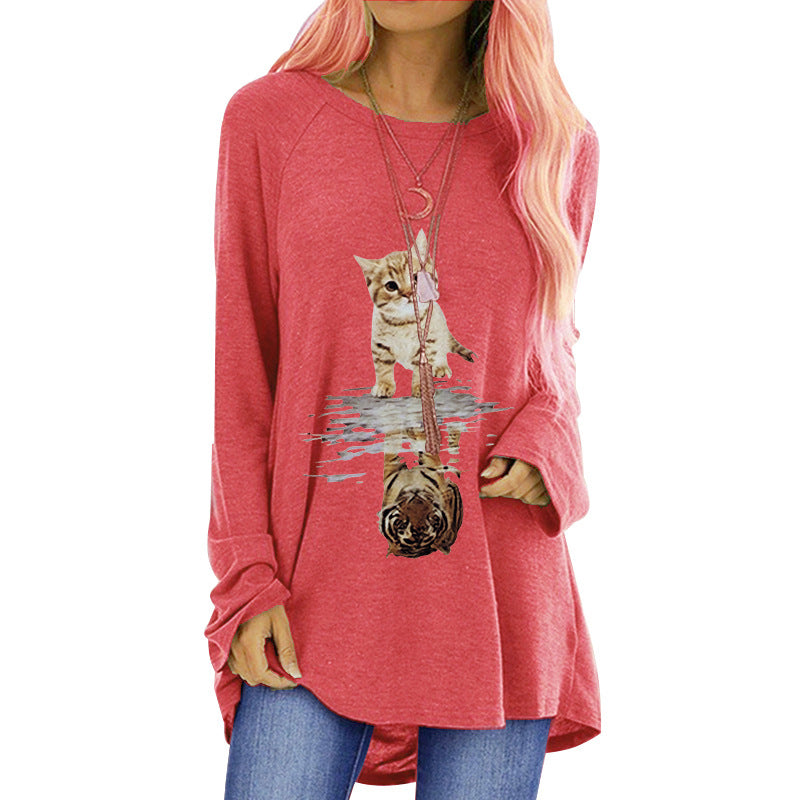 Women's Loose Round Neck Long Sleeve T-Shirt