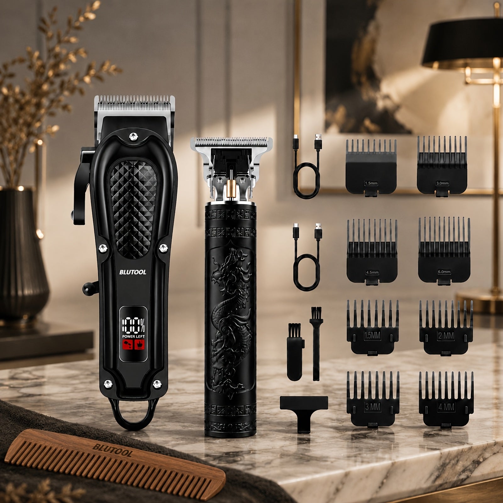 Rechargeable Electric Grooming Kit with LCD Battery Display – Portable for Home, Travel and Car Use