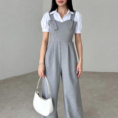 High Waist Wide Leg Sleeveless Jumpsuit