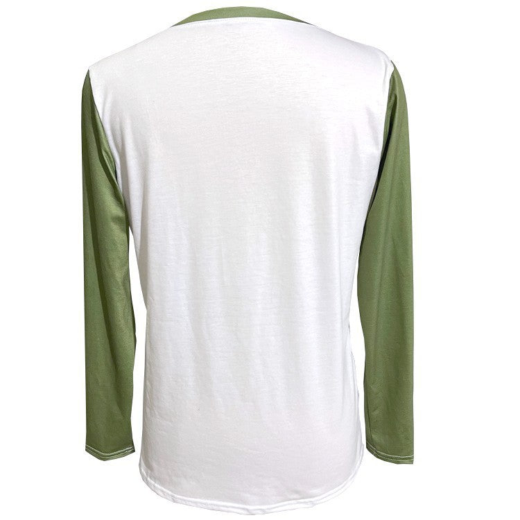 Floral Print Long Sleeve Pullover Round Neck Top for Women