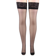 Non-Slip Silicone Women's Stockings with Wide Lace High Tube Design