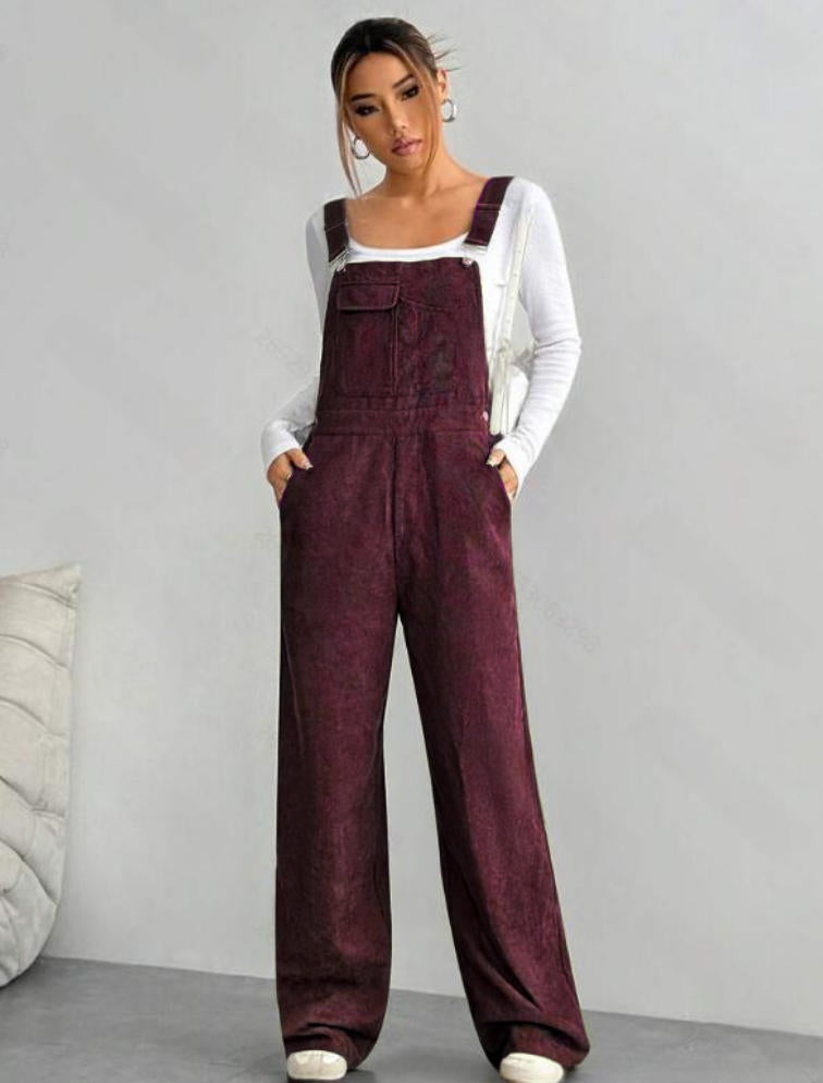 Corduroy Slimming Loose-fitting Jumpsuit