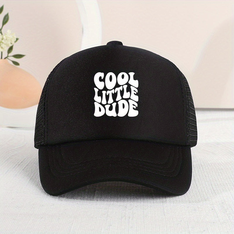 Letter-Printed Mesh Cap for Children