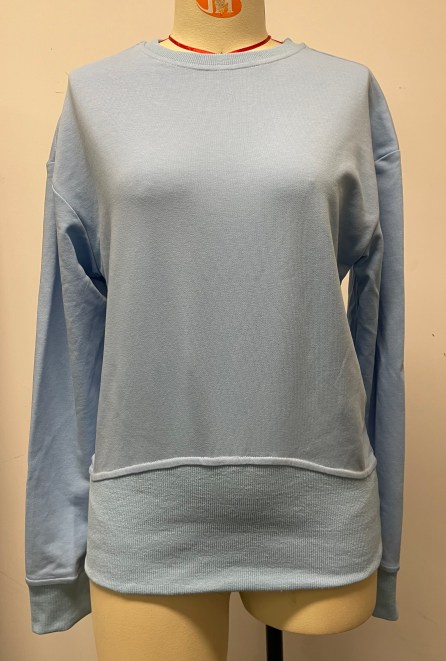 Women's Cotton Crew Neck Long Sleeve Solid Sweatshirt