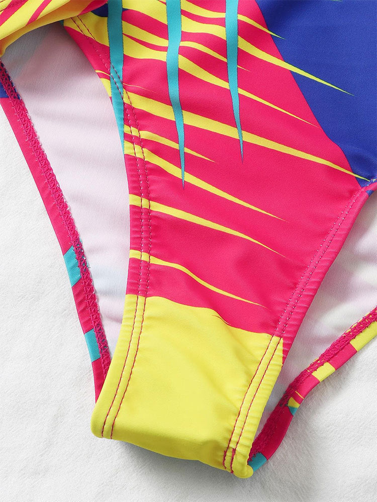 Women's Athletic Zip One-Piece Swimsuit Quick-Drying