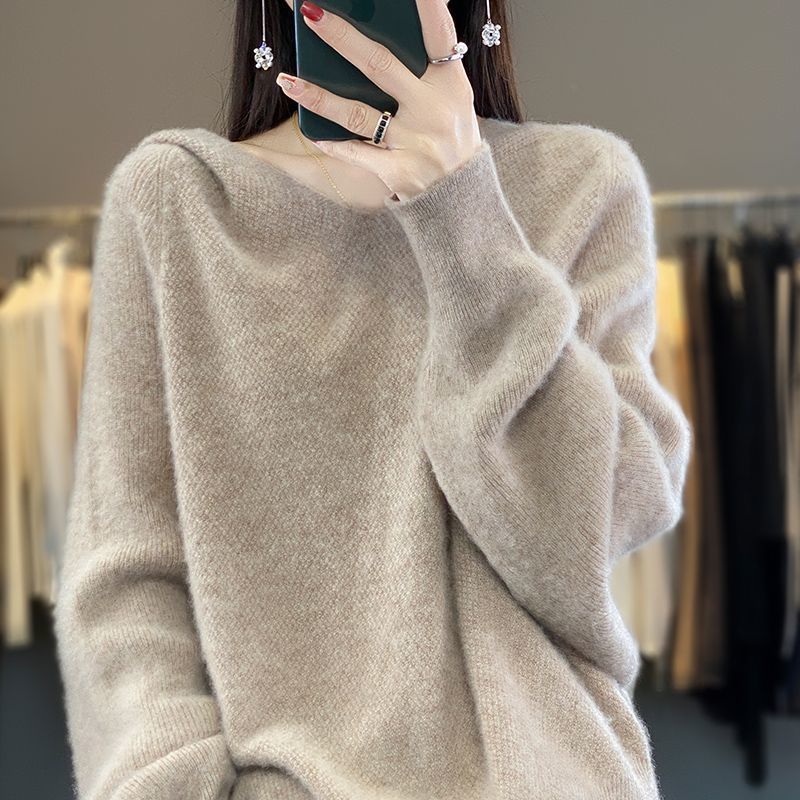 Women's Sweater Loose and Warm All-matching Thickened Bottoming V-neck