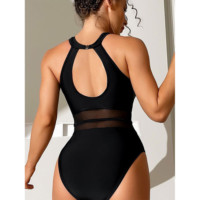 Chic Mesh Backless Women's One-Piece Swimsuit