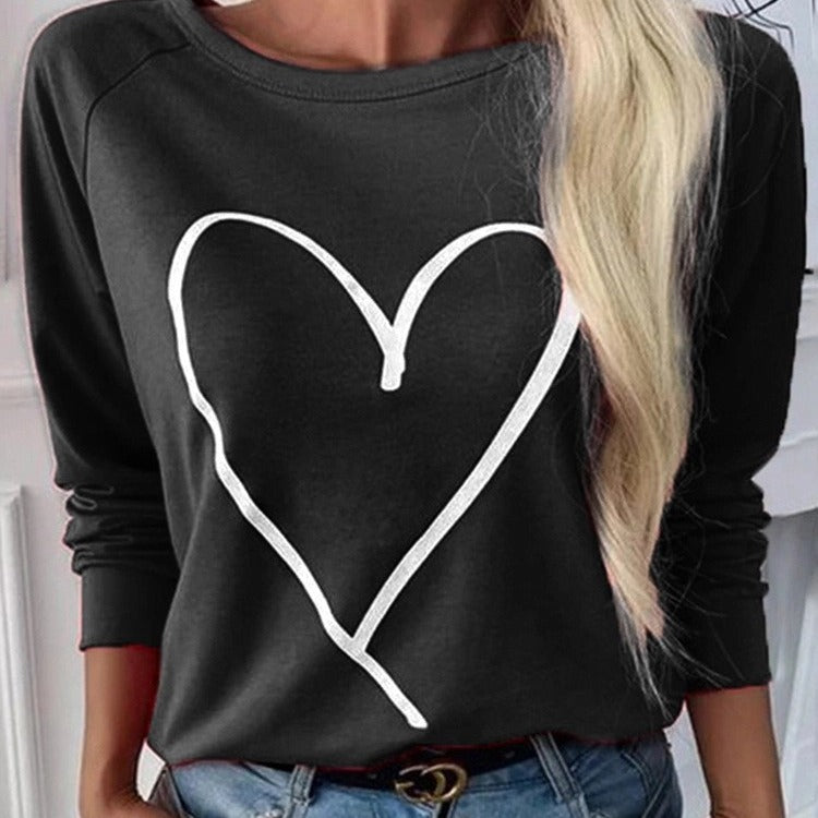 Casual Cartoon Digital Print Loose Pullover Hoodie