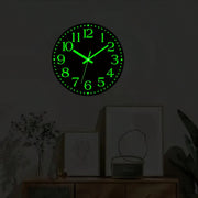 [Luminous Wall Clock] Silent 12 Inches One Luminous Wall Clock | Glowing Numbers And Hands, Flat Top Design, Ideal for Bedrooms And Living Rooms