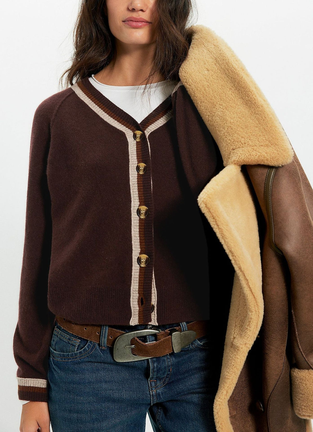 Button-down Knitted Sweater Cardigan Coat Fashionable Womens Wear
