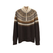 Women's Retro Loose Lazy Half Zipper High Collar Sweater