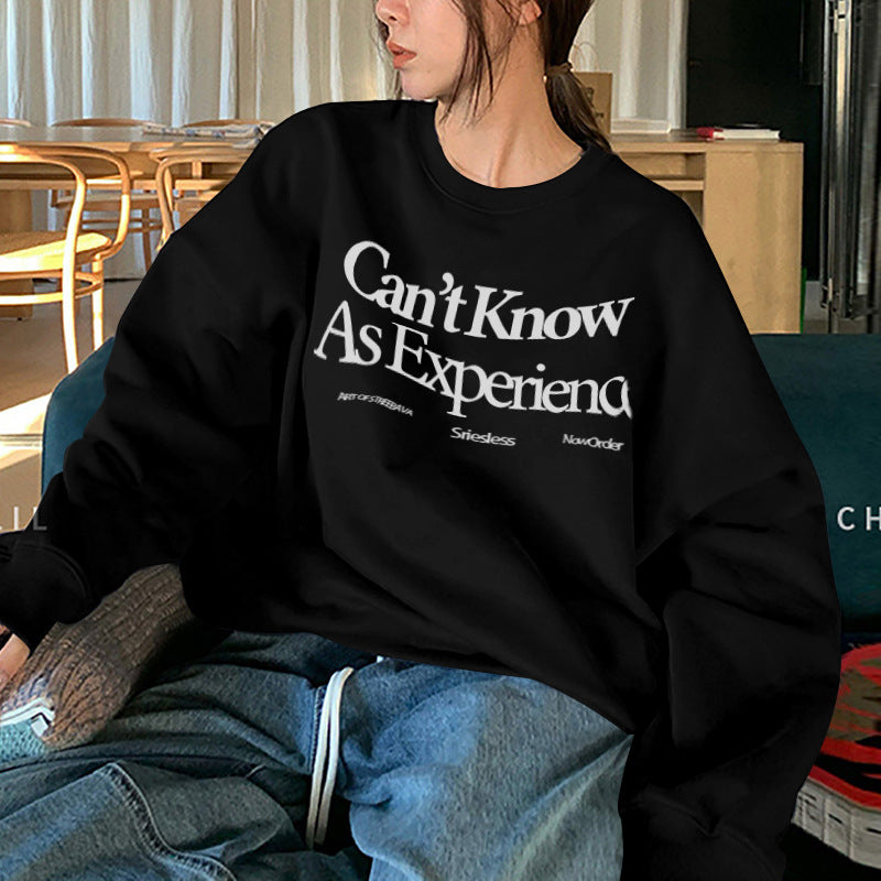 Fleece-Lined Vintage Casual Pullover Sweatshirt
