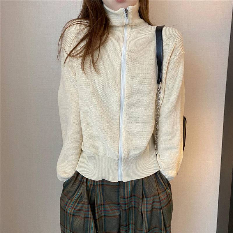 Cozy Knit Zip Cardigan Sweater for Women